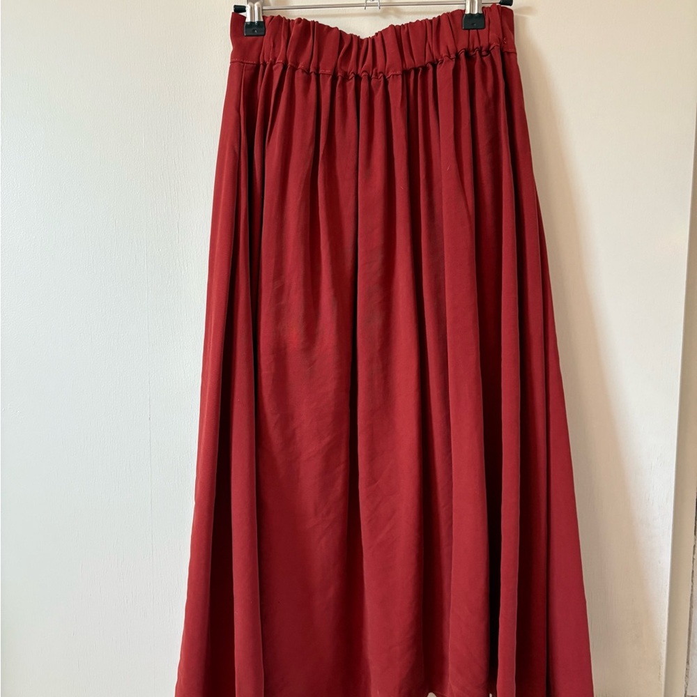 Pinkyotto Red Button-Front A-Line Skirt with Pleats - Picture 7 of 16
